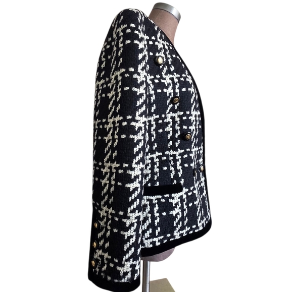 Vintage Escada by Margaretha Ley Houndstooth & Velvet Blazer,Jacket Sz 42/US 12 - Picture 7 of 16